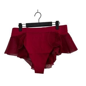 NWOT Women's High Waist Yoga Athletic Butt Lifting Bikini Shorts Red XXL